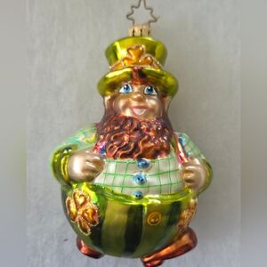 Christopher Radko Rollin O' Reilly Leprechaun St. Patrick's Glass Ornament, Mint